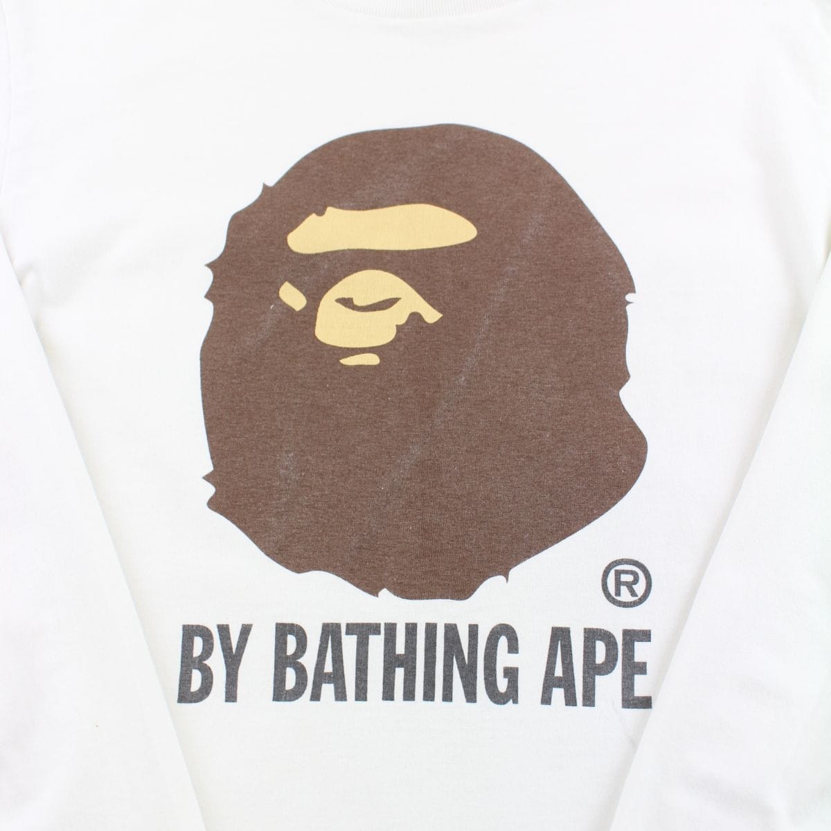 bape original brown big ape logo ls white 1 - SaruGeneral