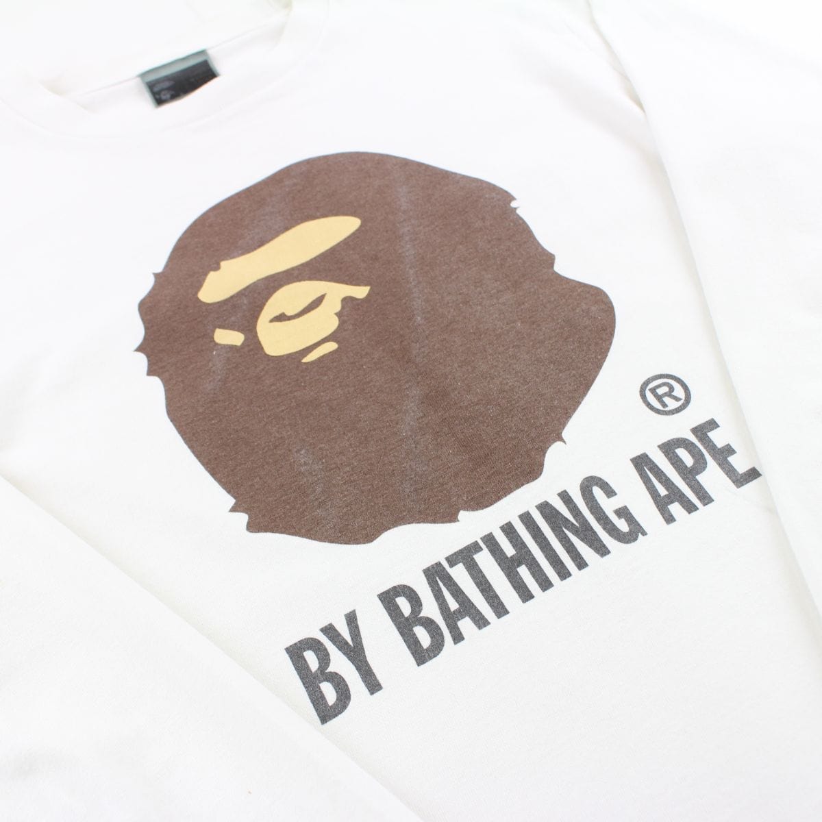 bape original brown big ape logo ls white 1 - SaruGeneral