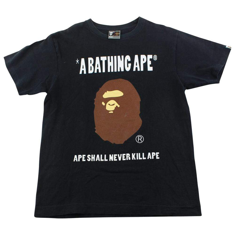 Bape A.S.N.K.A Ape Logo Tee Black - SaruGeneral