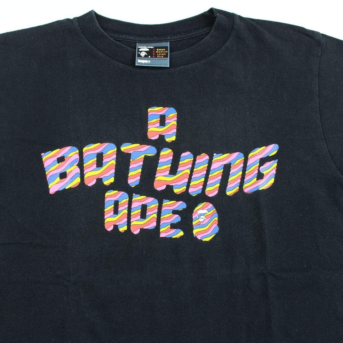 bape spiral text logo tee black - SaruGeneral