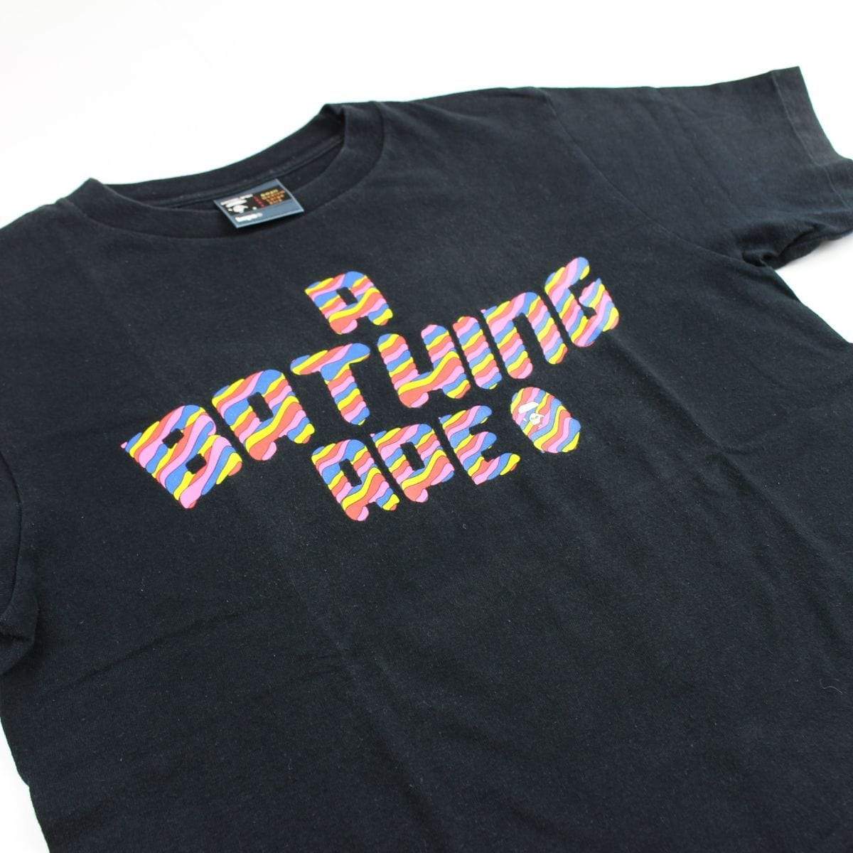 bape spiral text logo tee black - SaruGeneral