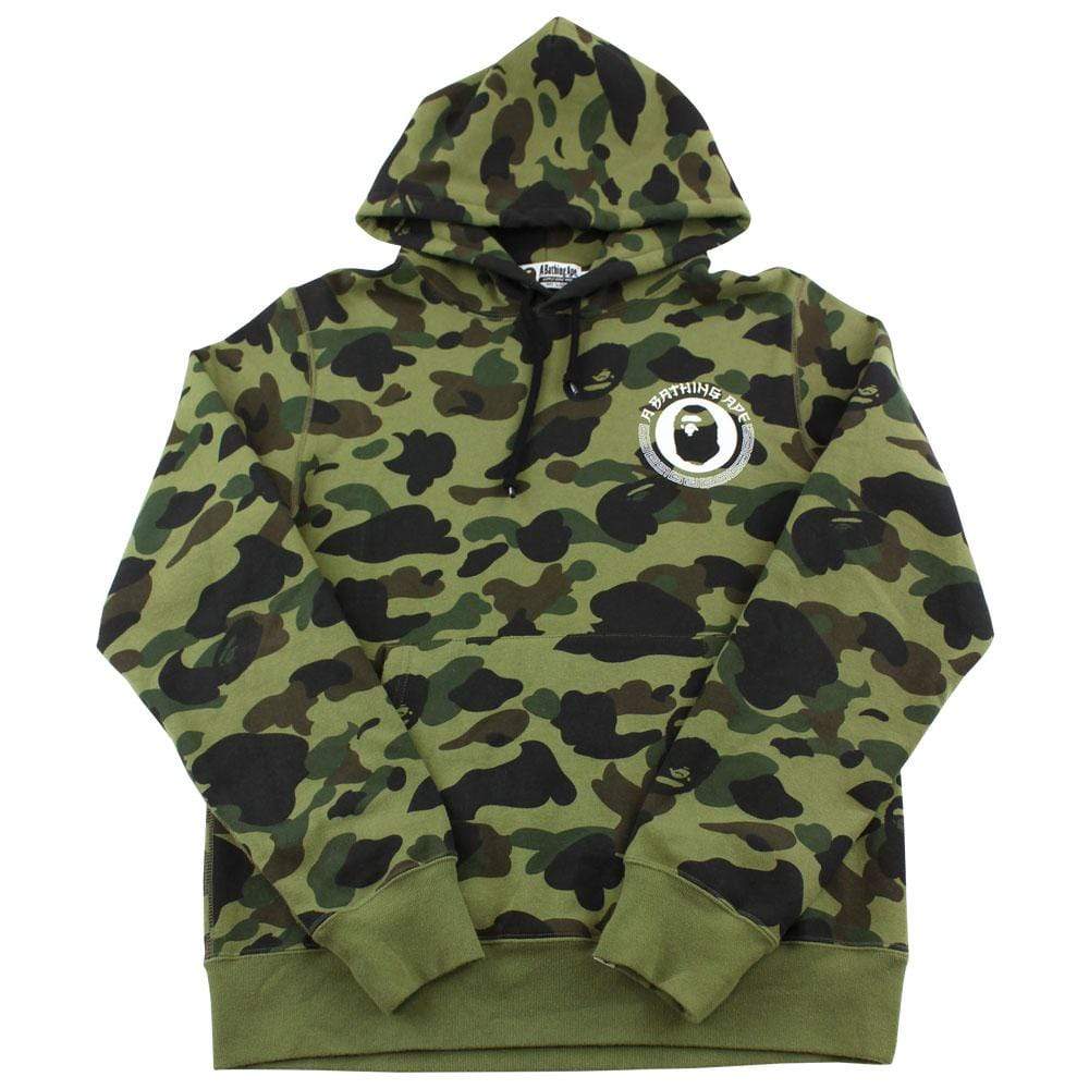 bape 1st green camo katakana hoodie 1 - SaruGeneral