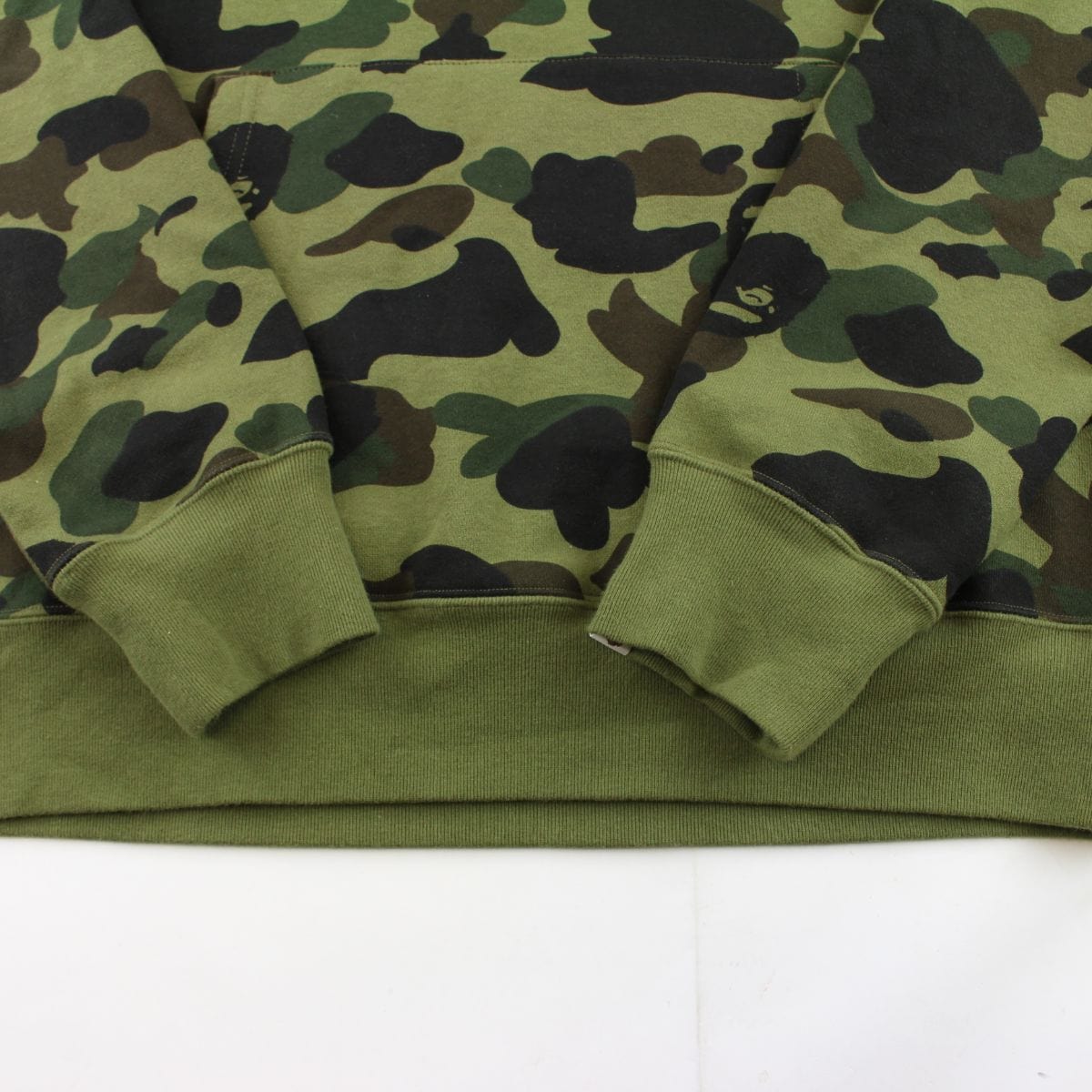bape 1st green camo katakana hoodie 1 - SaruGeneral