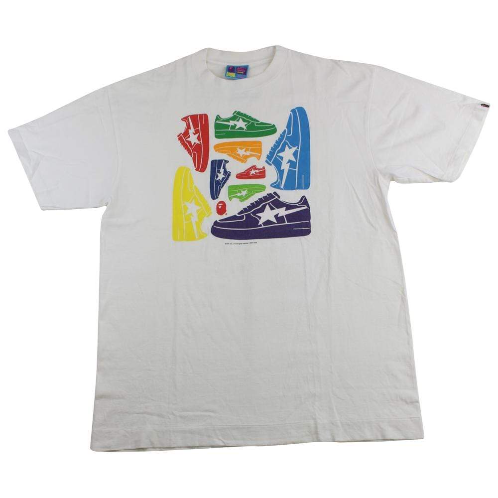 bape Multi Colour bapesta tee white - SaruGeneral