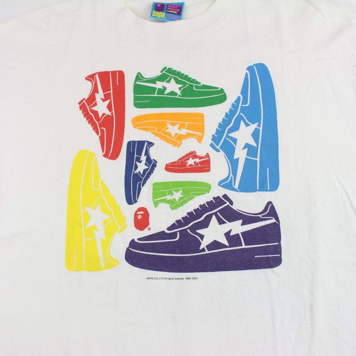 bape Multi Colour bapesta tee white - SaruGeneral