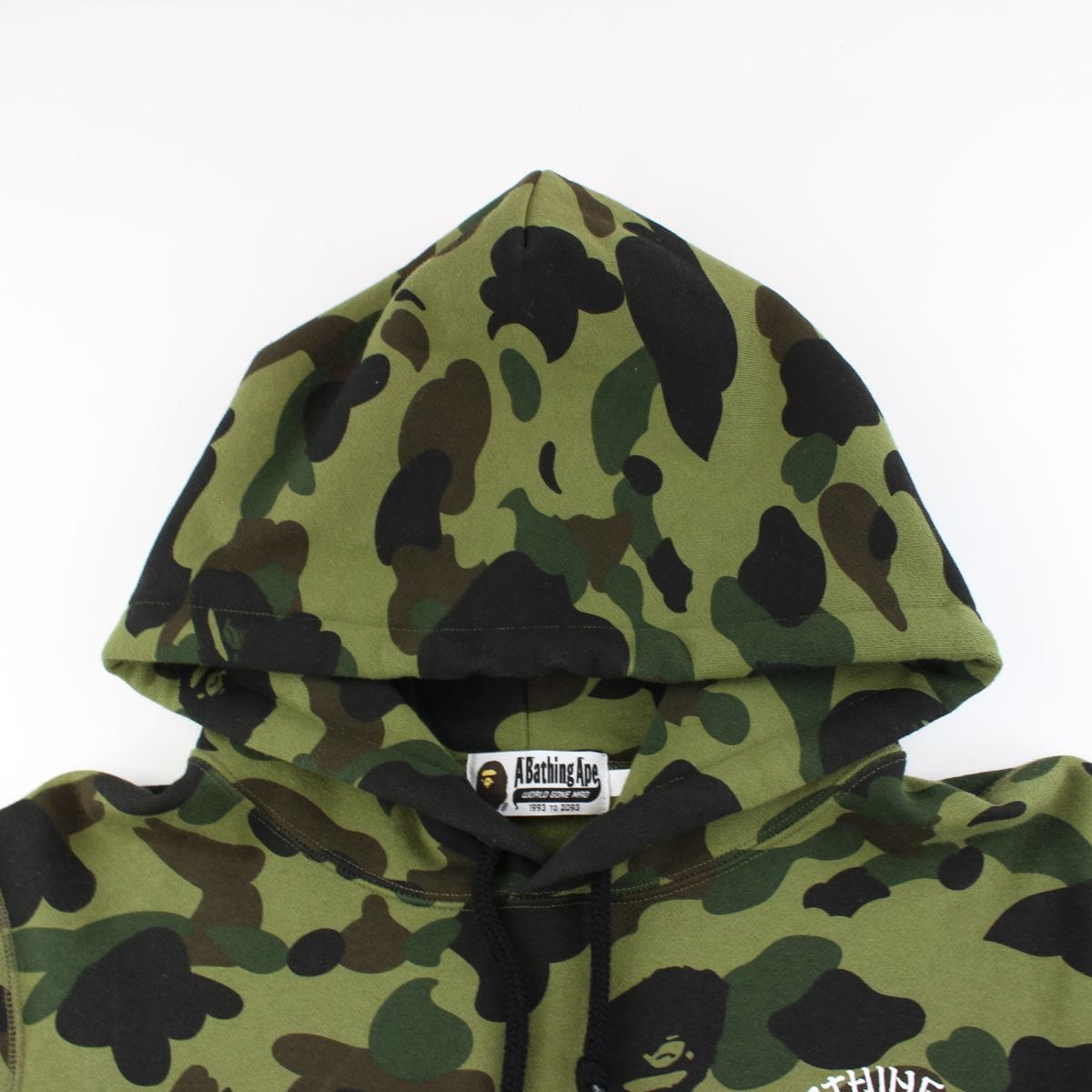 bape 1st green camo katakana hoodie 1 - SaruGeneral