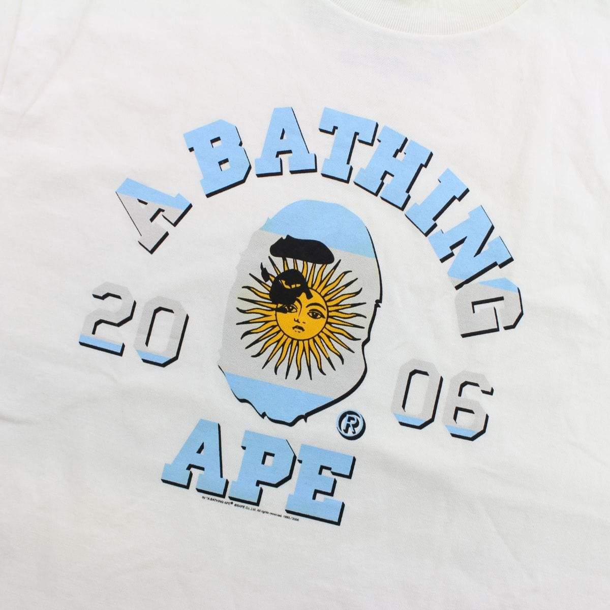 Bape Argentinian 2006 Flag College Logo Tee White - SaruGeneral