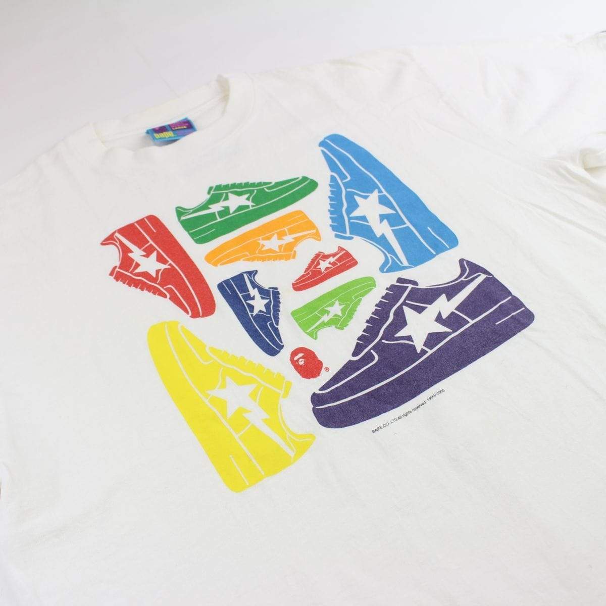 bape Multi Colour bapesta tee white - SaruGeneral