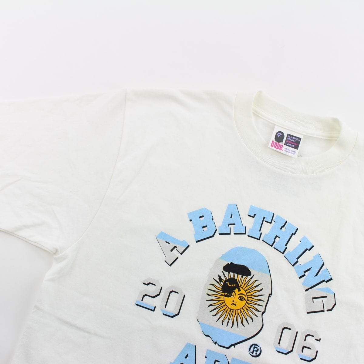 Bape Argentinian 2006 Flag College Logo Tee White - SaruGeneral