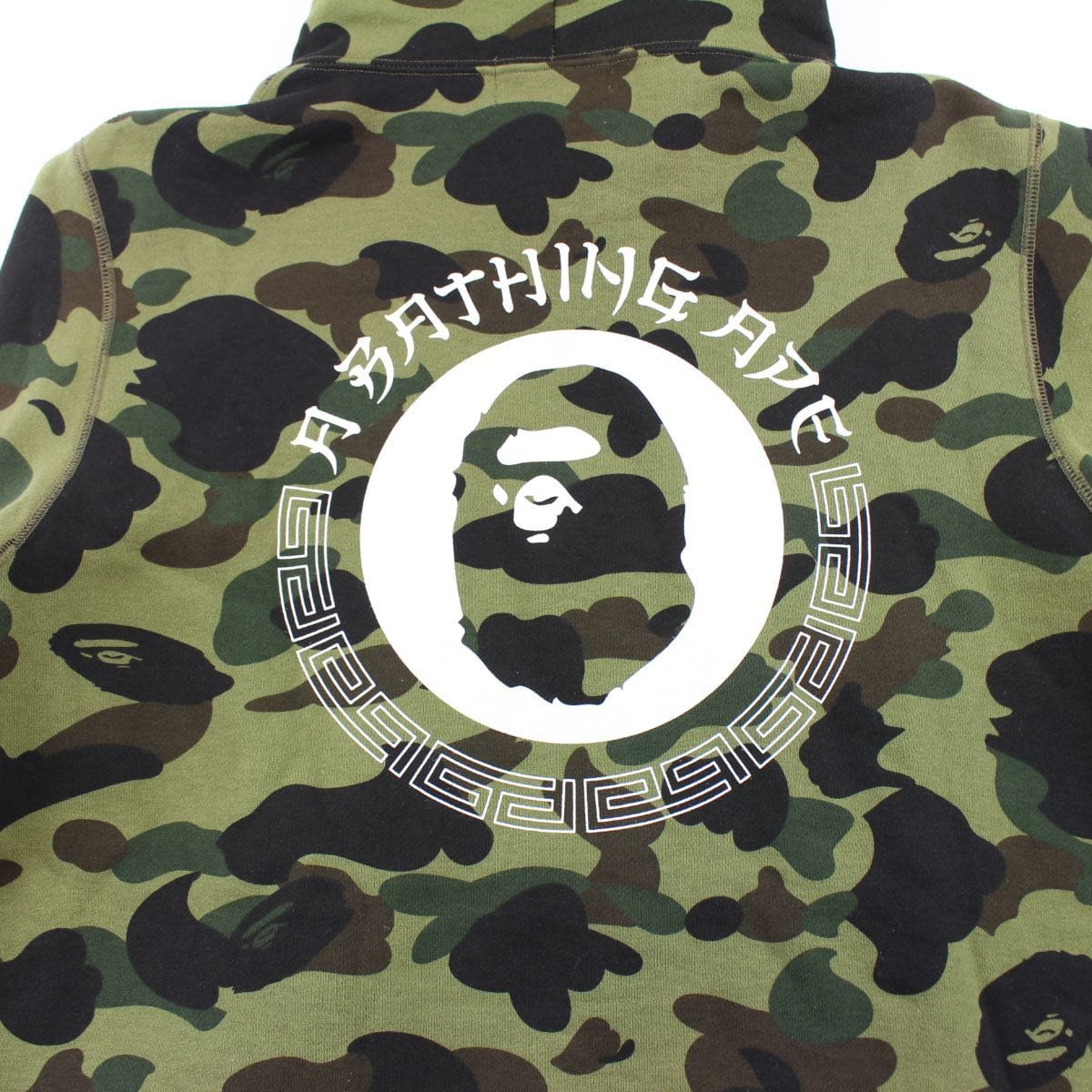 bape 1st green camo katakana hoodie 1 - SaruGeneral