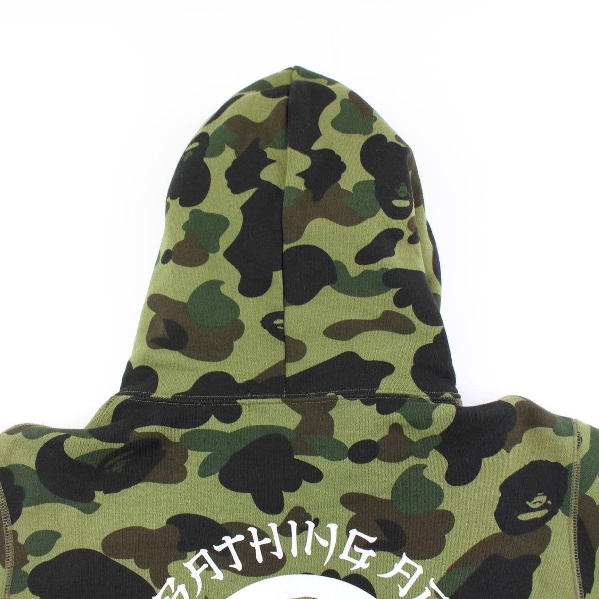 bape 1st green camo katakana hoodie 1 - SaruGeneral