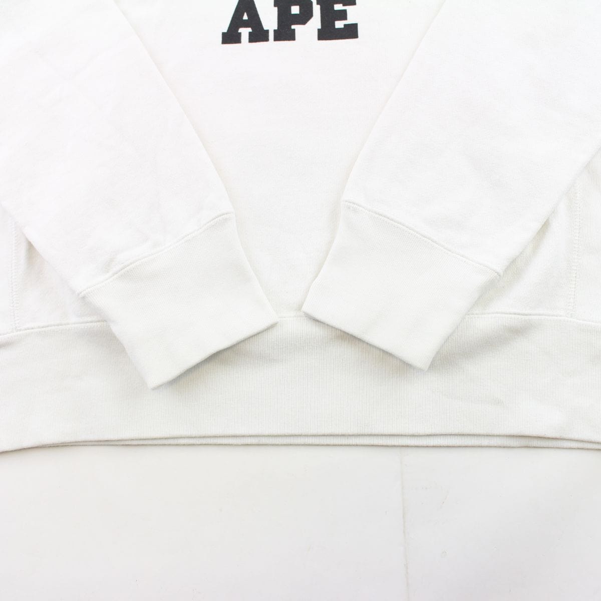 bape black college logo crewneck white - SaruGeneral