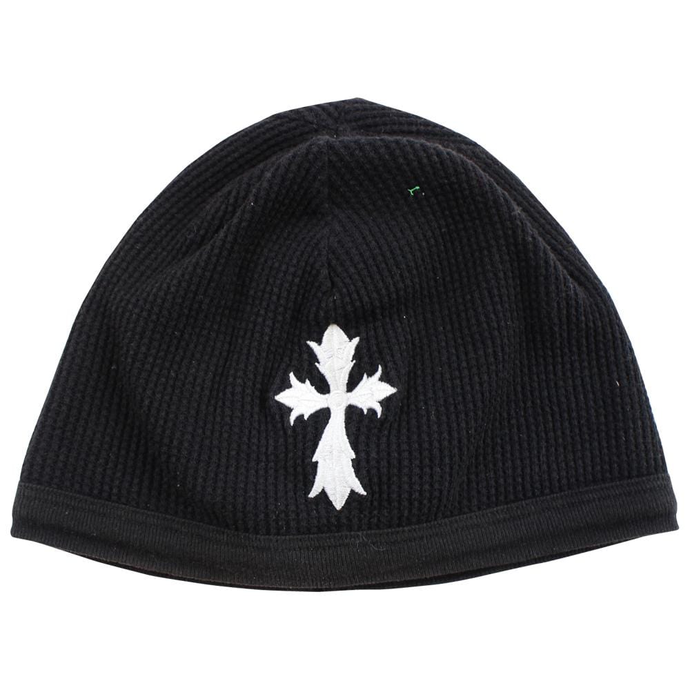 chrome hearts white cross waffle beanie black - SaruGeneral