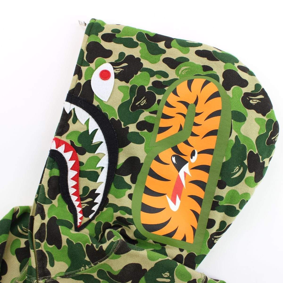 Bape ABC Green Camo Shark Hoodie - SaruGeneral