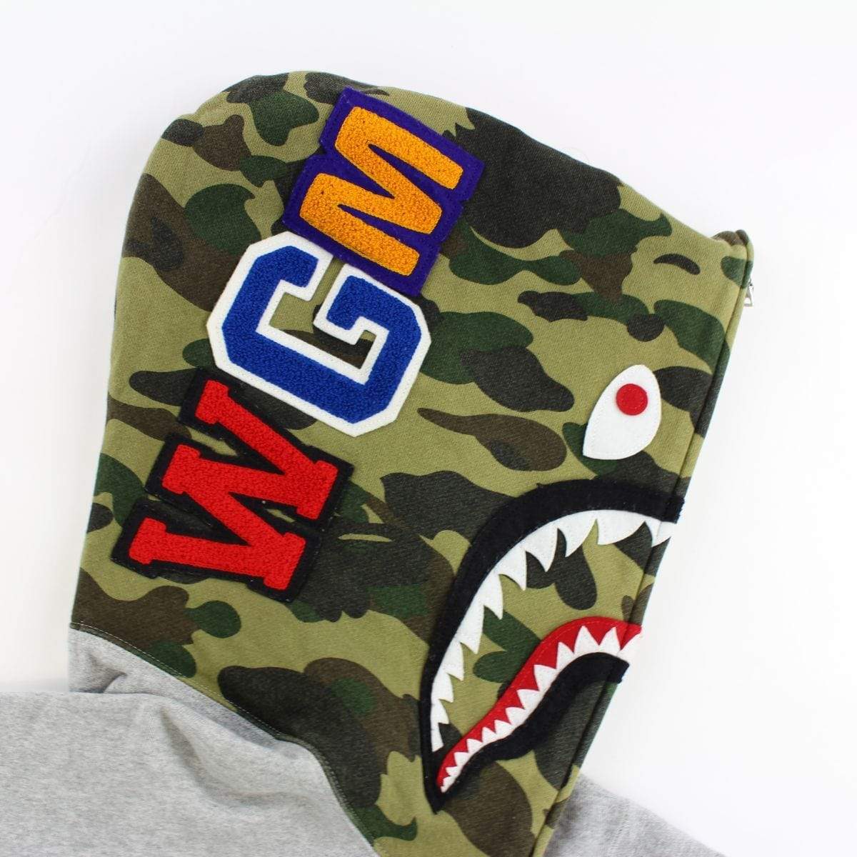 Bape 1st Green Camo Shark Hoodie Grey - SaruGeneral