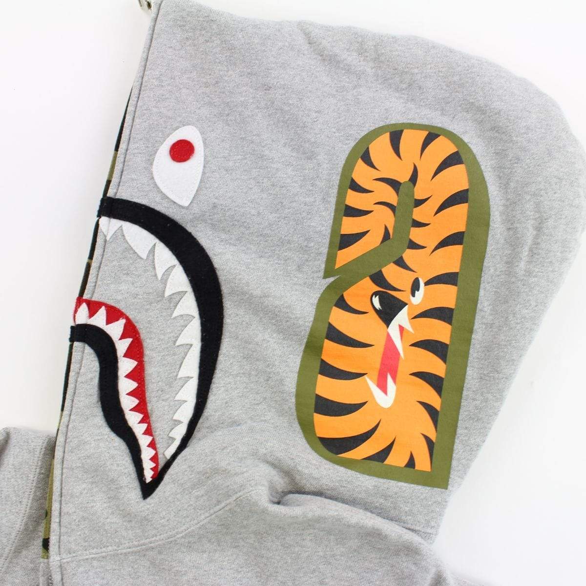 Bape 1st Green Camo Shark Hoodie Grey - SaruGeneral