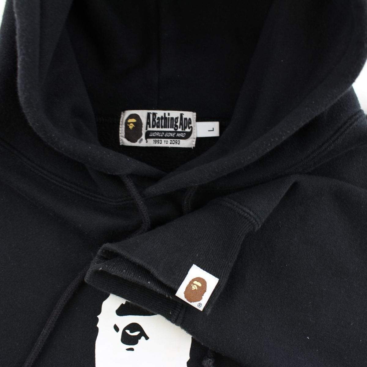 Bape Big Ape Logo Hoodie Black L - SaruGeneral