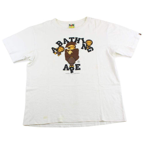 T-shirt Bape Baby Milo College avec logo blanc