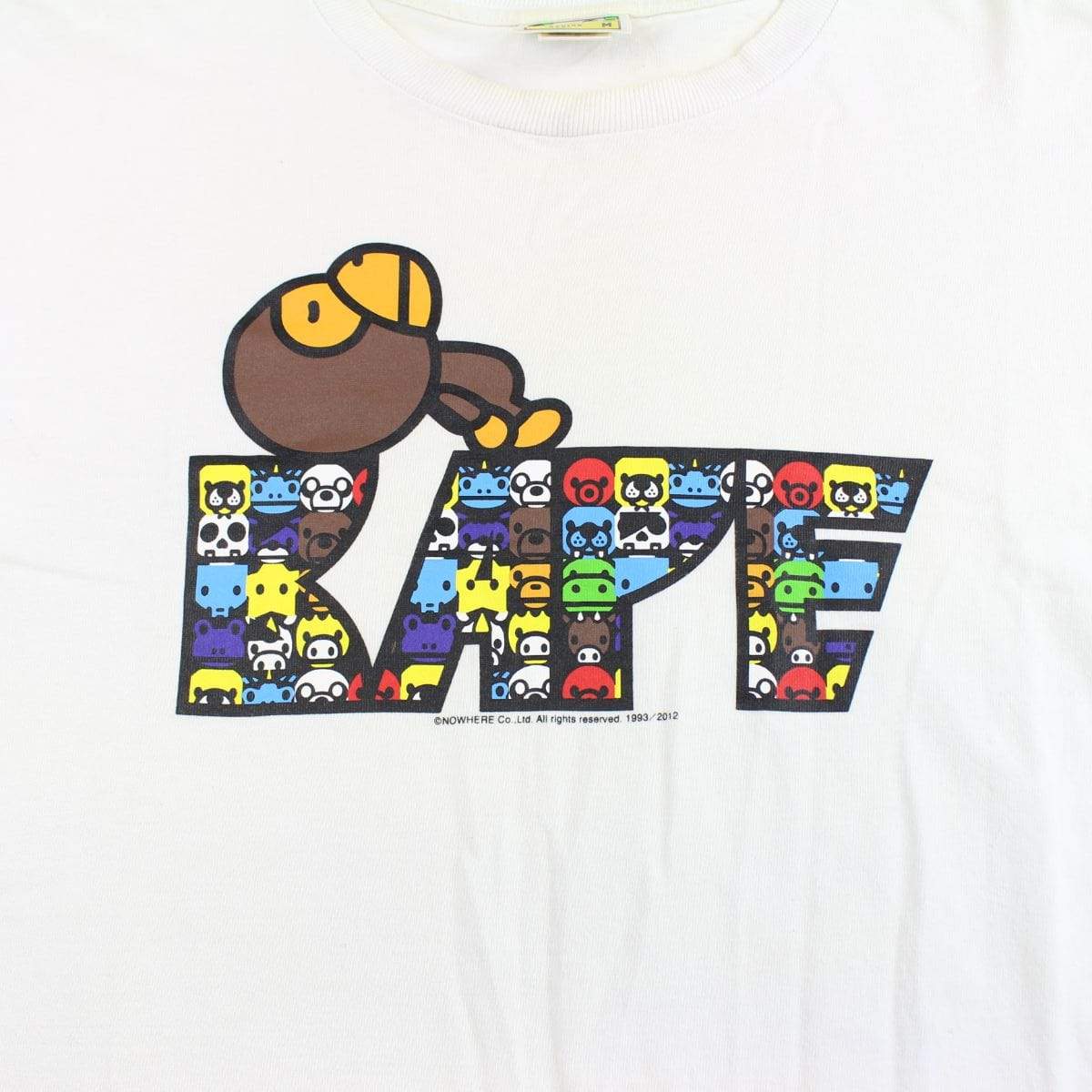 Bape Baby Milo Sleeping text tee white - SaruGeneral