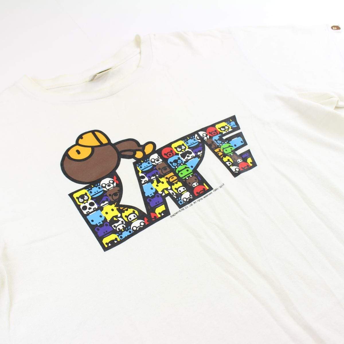 Bape Baby Milo Sleeping text tee white - SaruGeneral