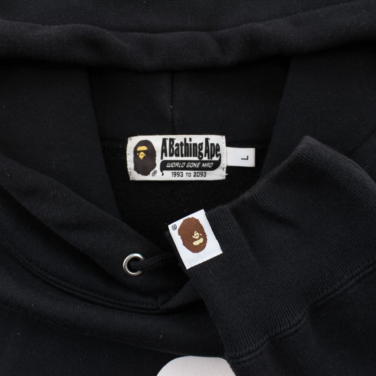Bape big ape asnka logo hoodie black - SaruGeneral