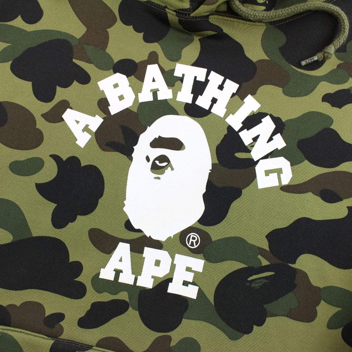 Bape 1st Green Camo College Logo Hoodie - SaruGeneral