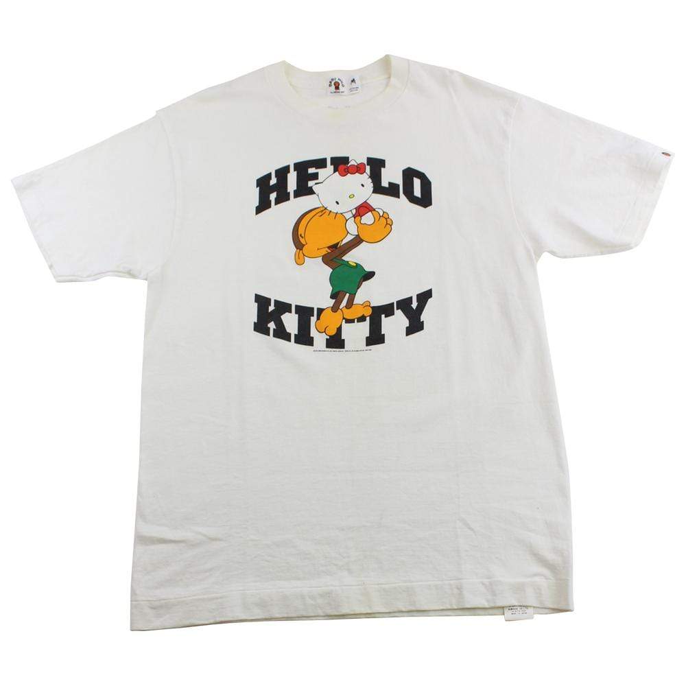 Bape x Hello Kitty Logo Tee White - SaruGeneral