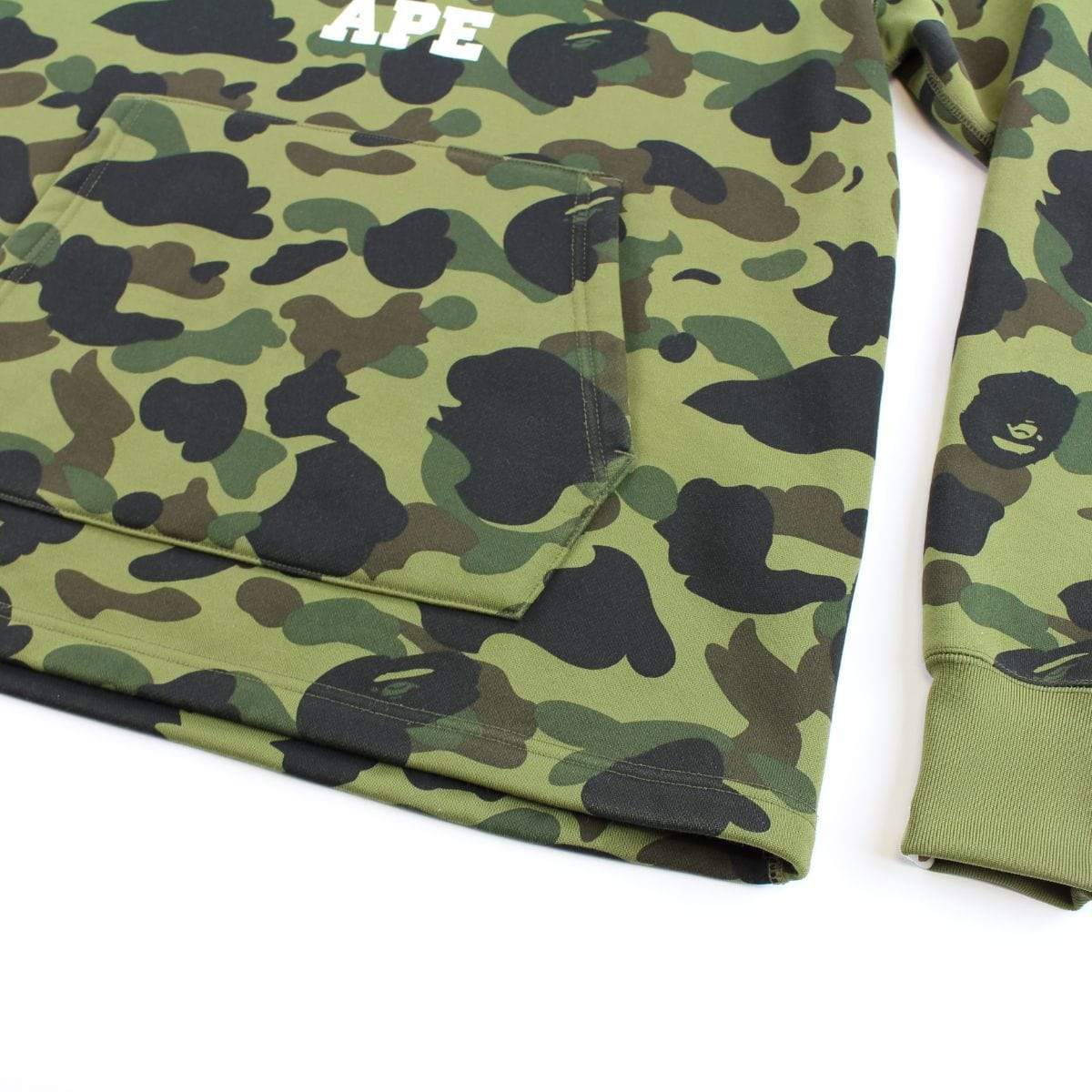 Bape 1st Green Camo College Logo Hoodie - SaruGeneral