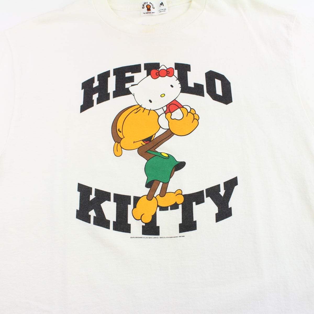 Bape x Hello Kitty Logo Tee White - SaruGeneral