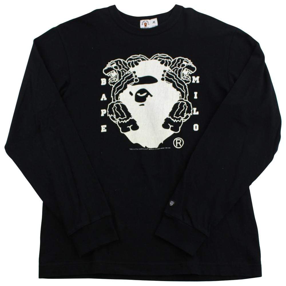 Bape Gorrillas Logo LS Black - SaruGeneral