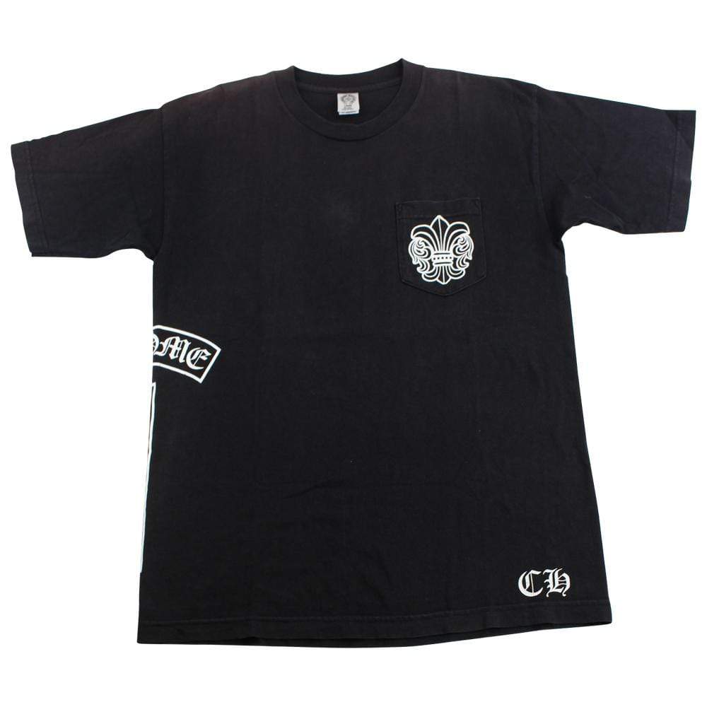 chrome hearts Crest Side logo pocket tee black - SaruGeneral
