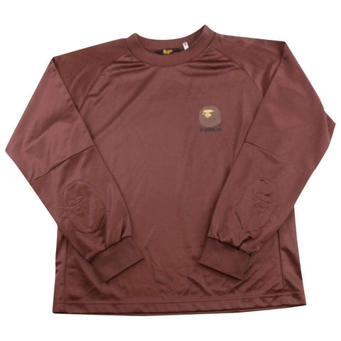 Maillot de football Bape Angry Face Big Ape avec logo marron
