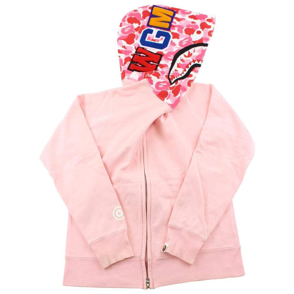 bape pink half pink camo shark hoodie - SaruGeneral