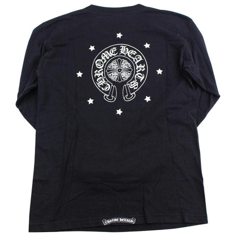 Chrome Hearts Black Horseshoe & Stars LS Noir