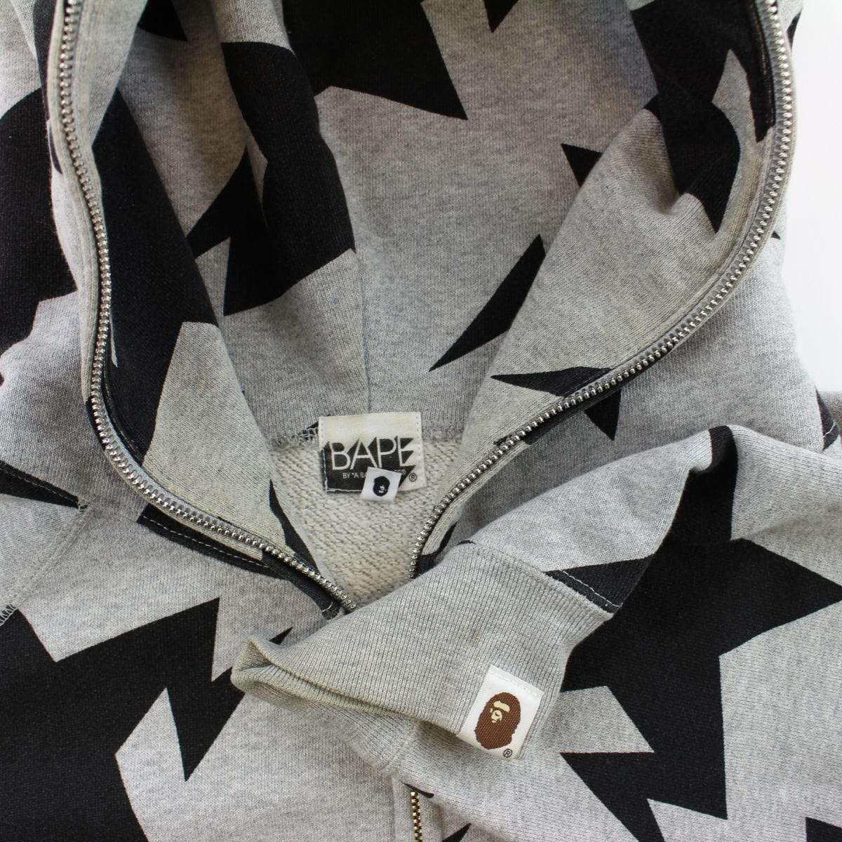 Bape Bapesta Allover Hoodie Grey - SaruGeneral