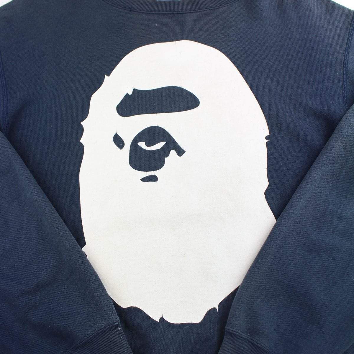 Bape Big Ape Logo Crewneck Navy - SaruGeneral