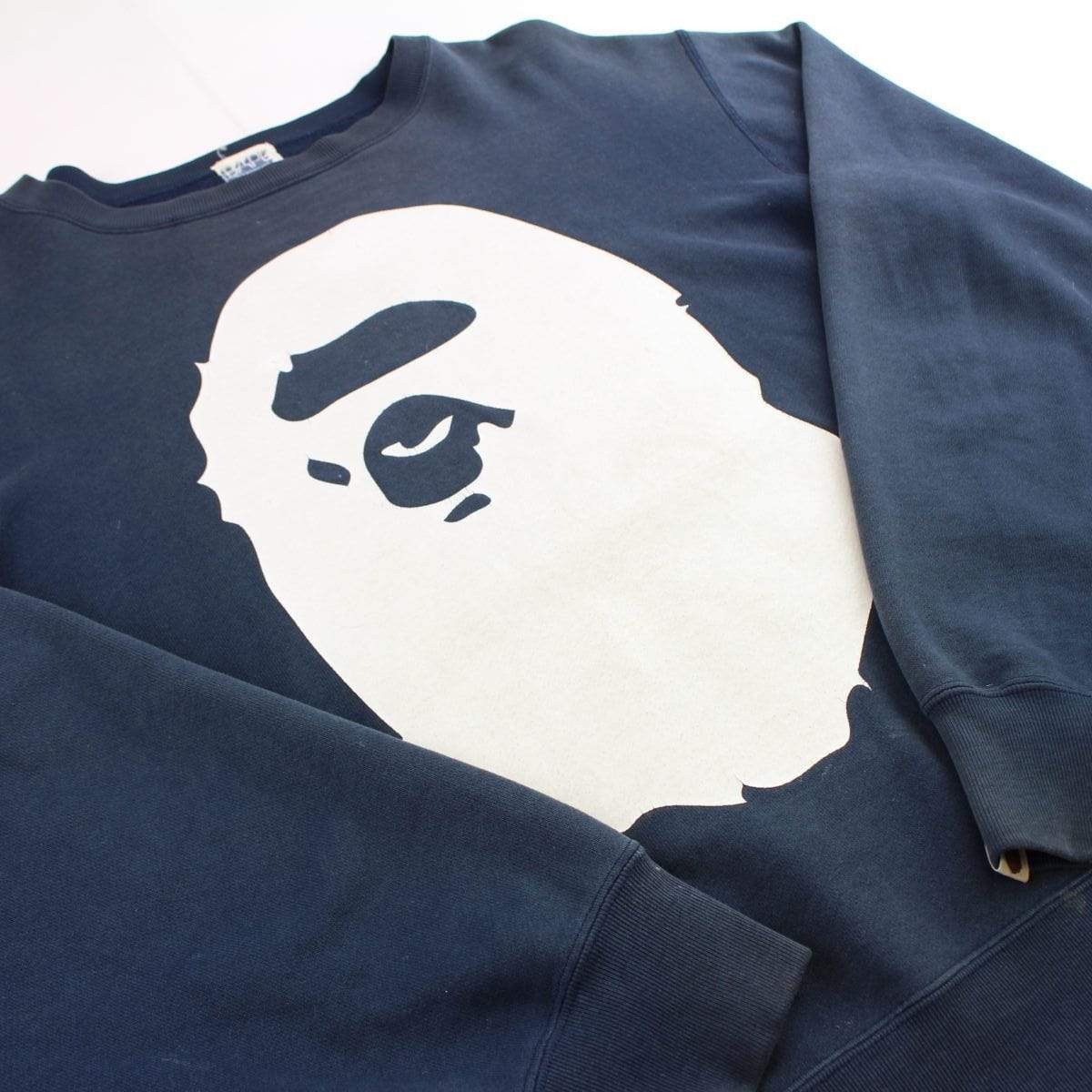 Bape Big Ape Logo Crewneck Navy - SaruGeneral
