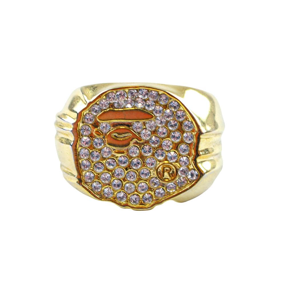 bape swarovski gold ring - SaruGeneral