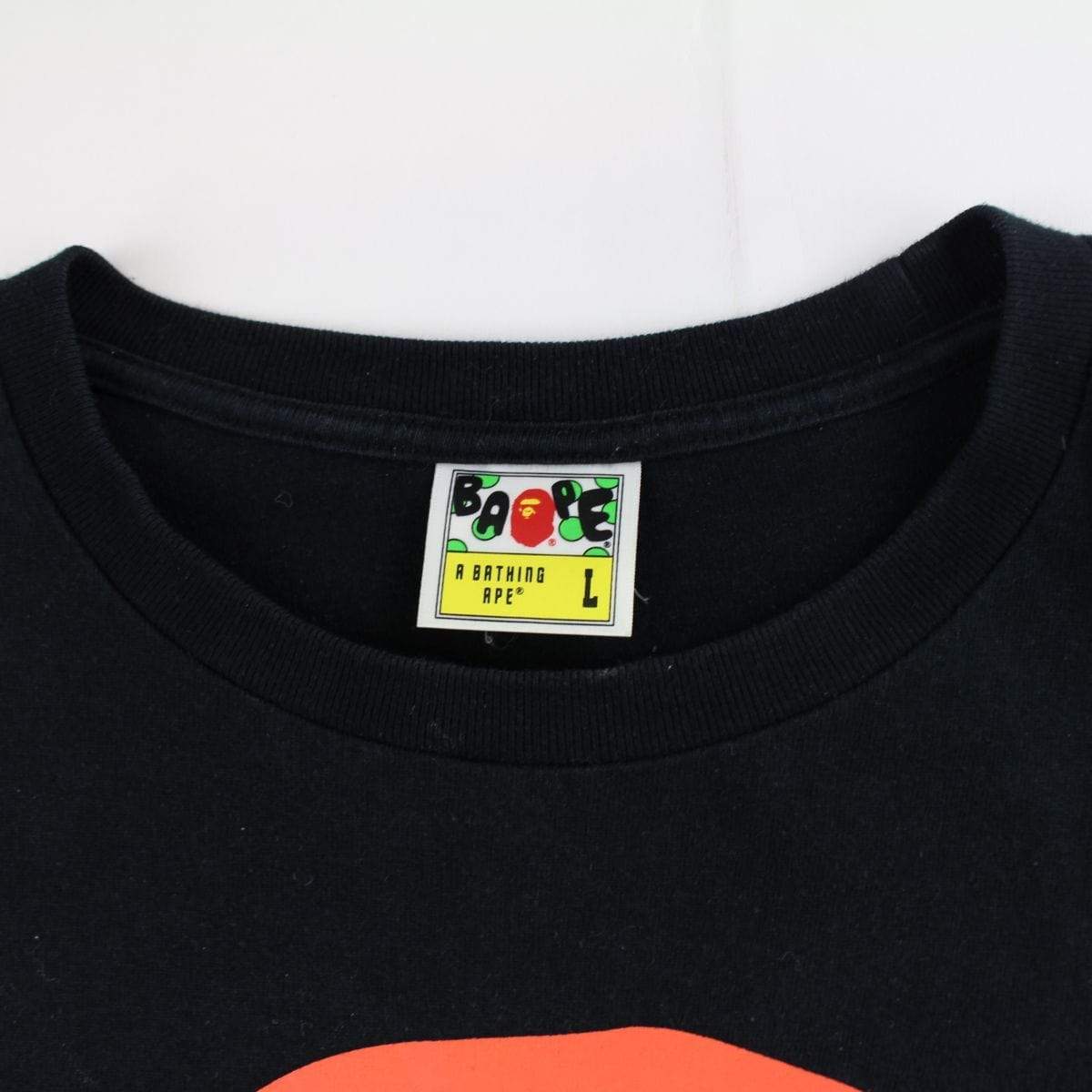 Bape Red Big Multi Logo Print Tee Black - SaruGeneral