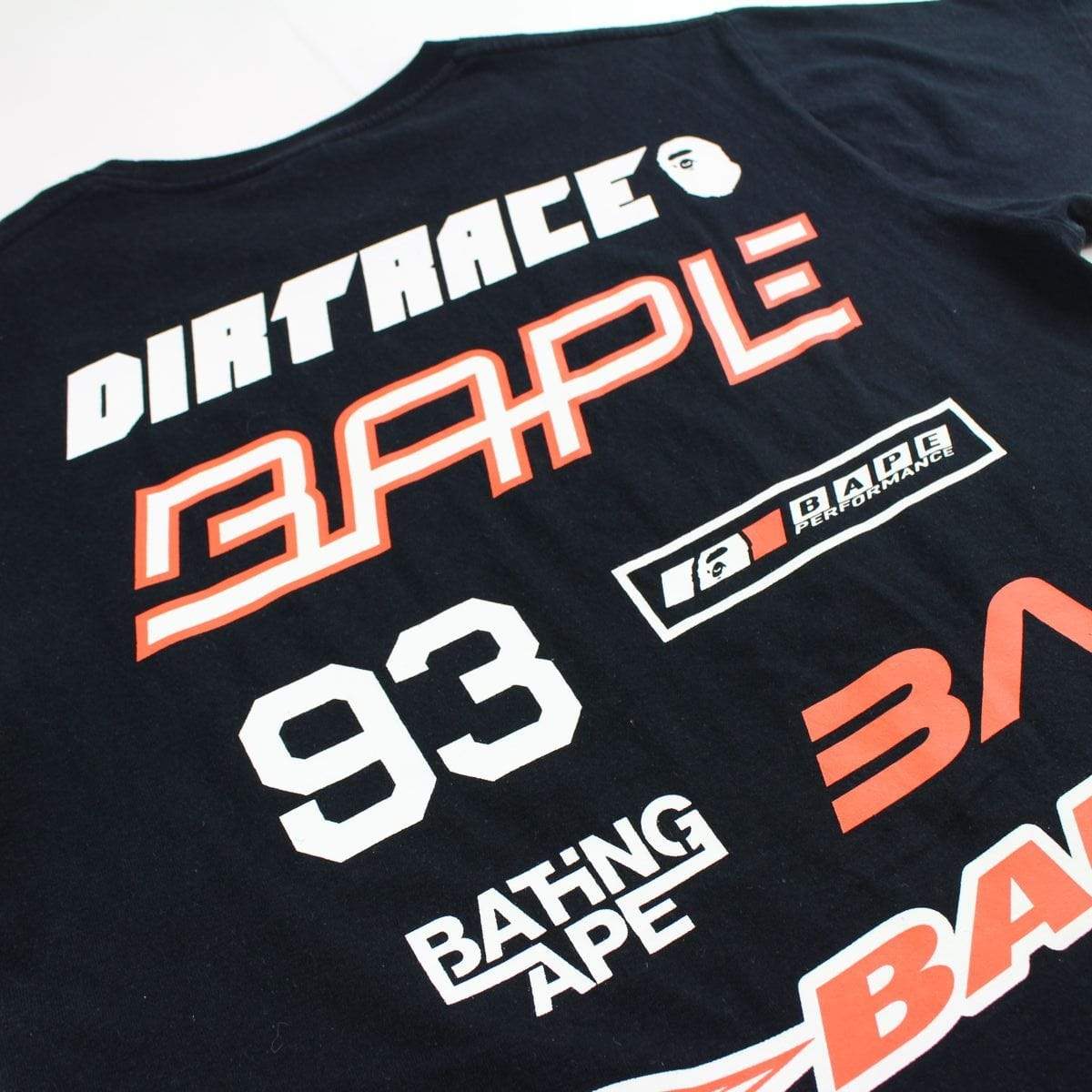 Bape Red Big Multi Logo Print Tee Black - SaruGeneral