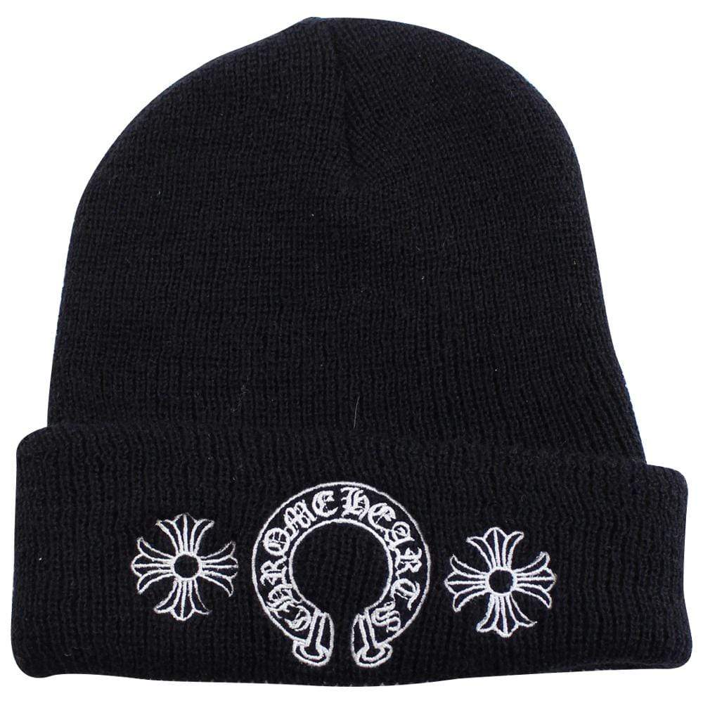 chrome hearts Horse shoe & crosses logo beanie black - SaruGeneral