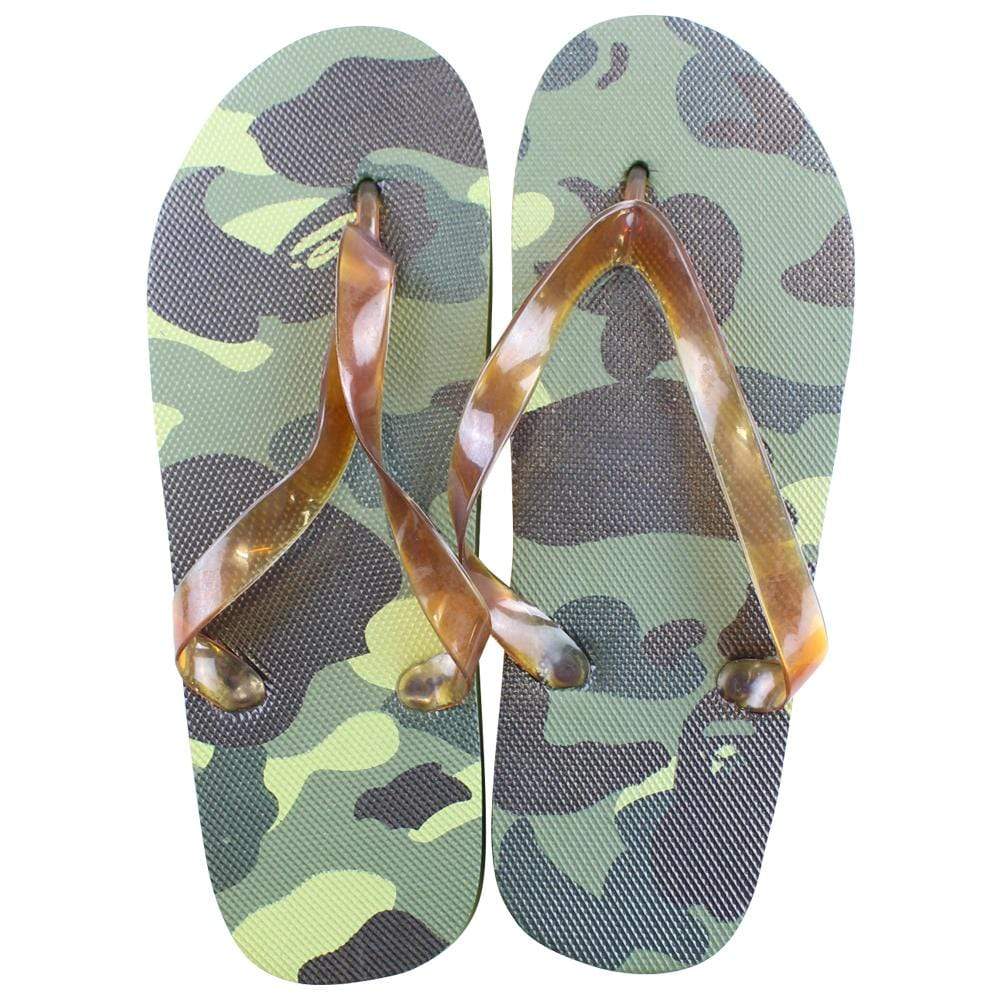 Bape Green Camo Flip Flops - SaruGeneral