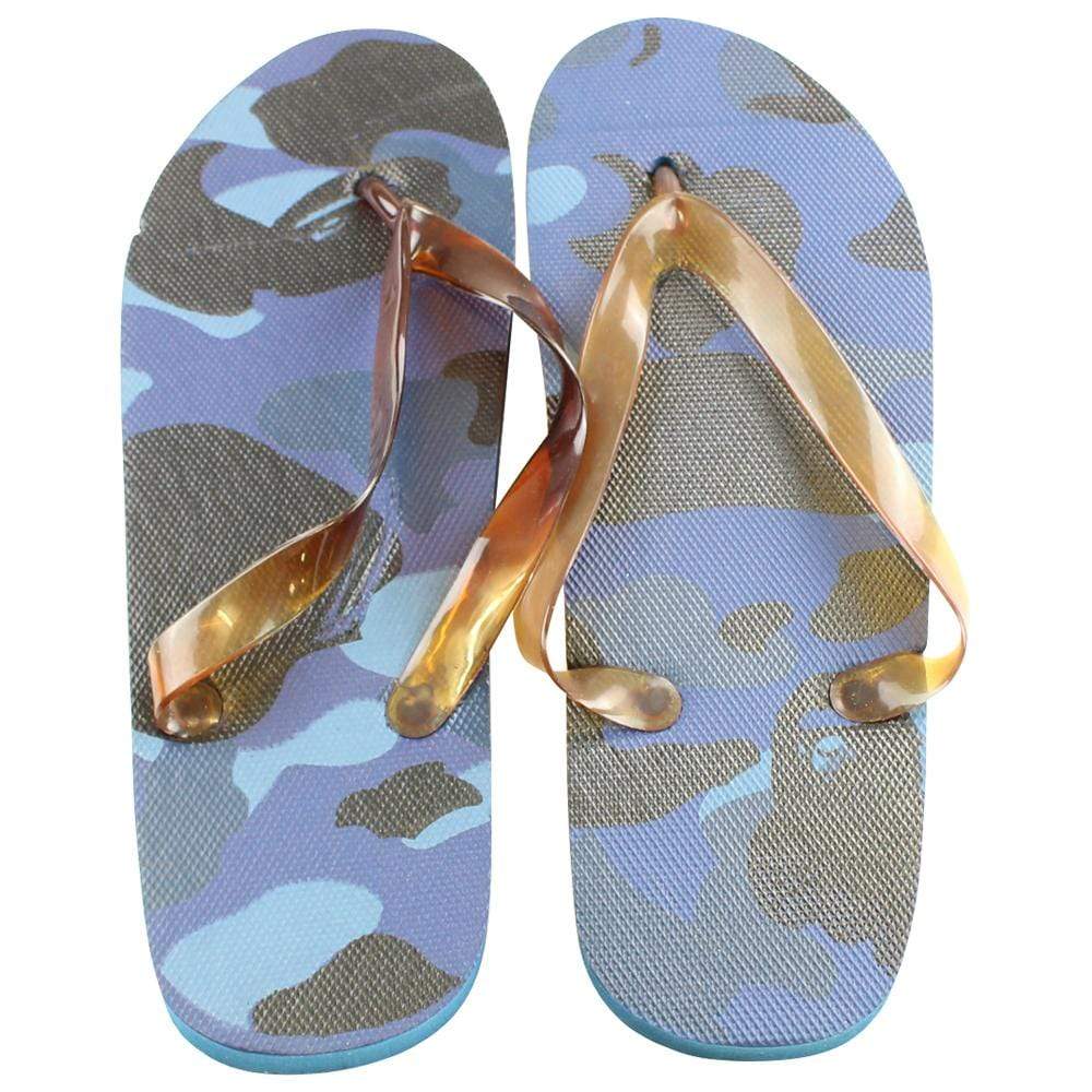 Bape Blue Camo Flip Flops - SaruGeneral