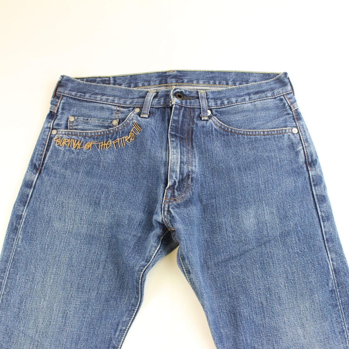 Bape x Stussy Survival of the fittest denim jeans - SaruGeneral