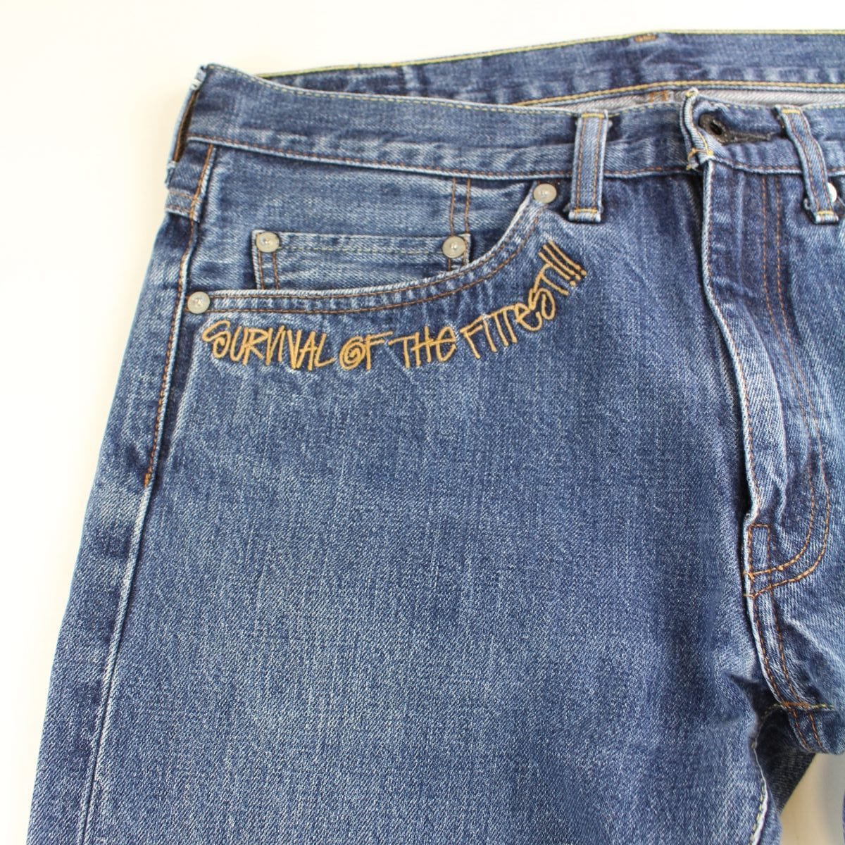 Bape x Stussy Survival of the fittest denim jeans - SaruGeneral
