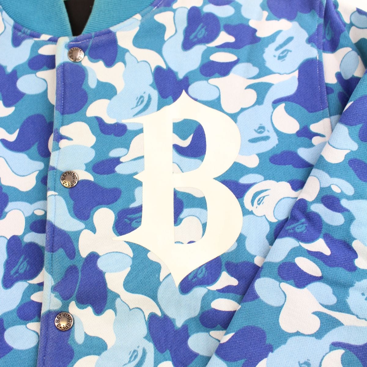 Bape ABC Blue Camo Varsity Jacket - SaruGeneral
