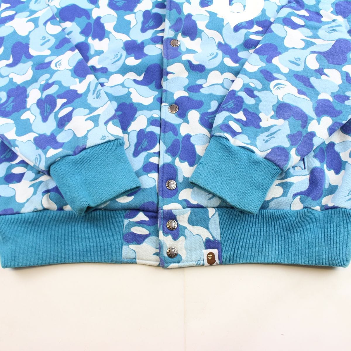 Bape ABC Blue Camo Varsity Jacket - SaruGeneral