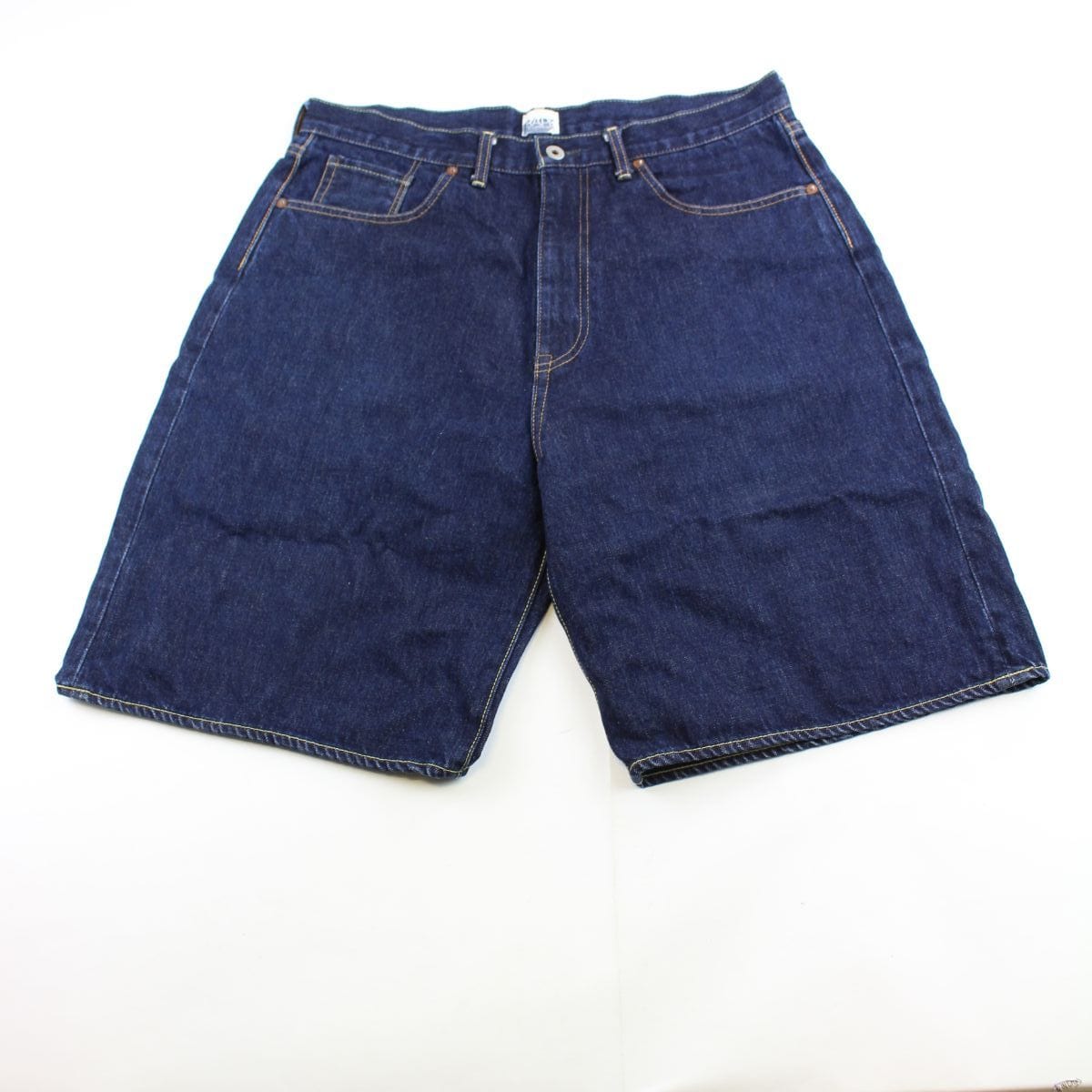 Bape Yellow Text Denim Shorts - SaruGeneral