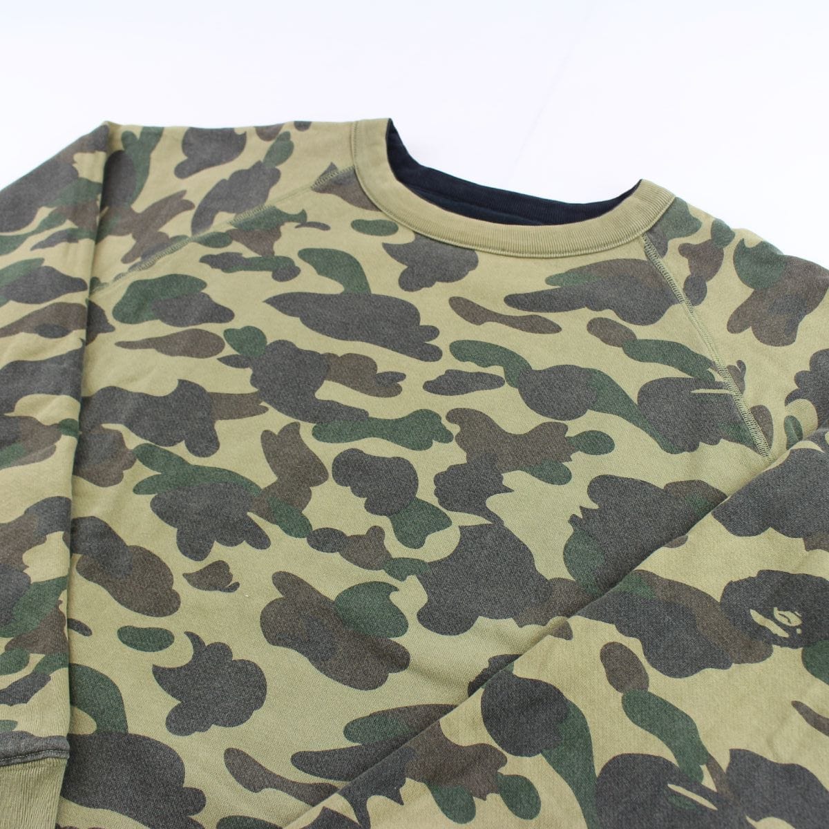 Bape 1st Green Camo Reversible Crewneck - SaruGeneral