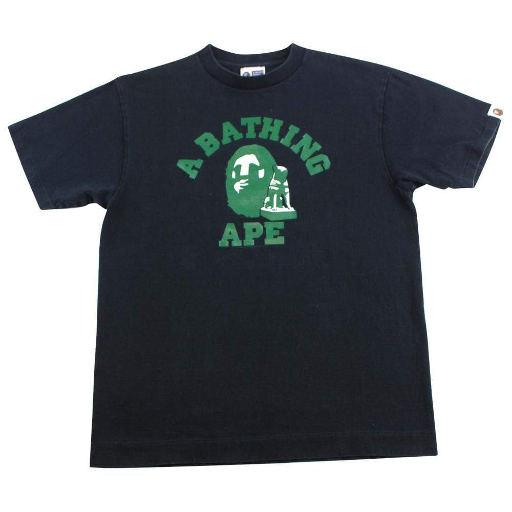 Bape Nagoya Statue College Logo Tee Black - SaruGeneral